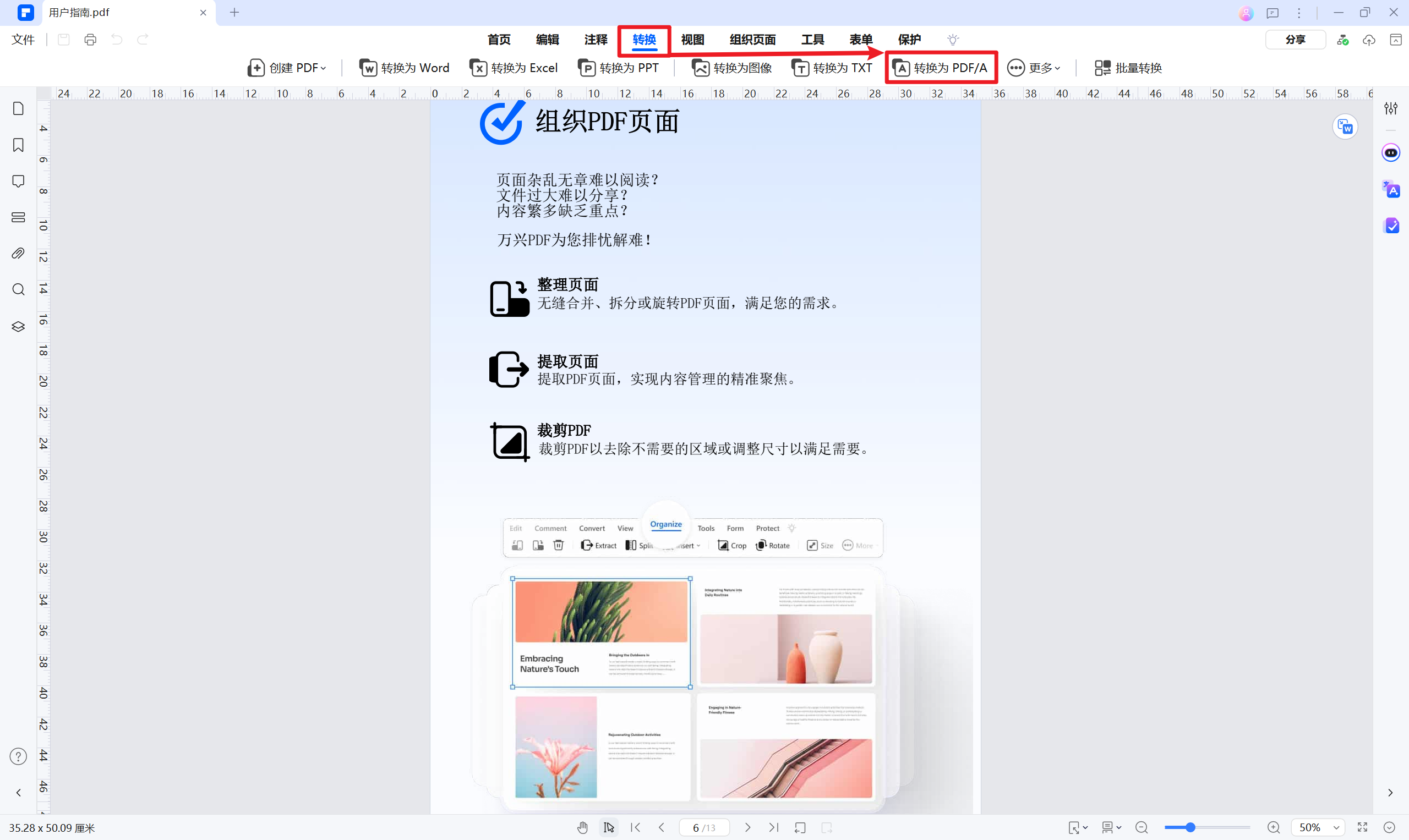 转换为PDF/A对话框